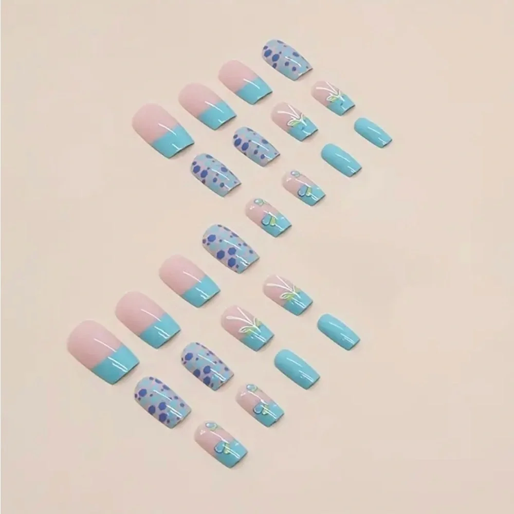 Blue Butterfly Fake Press On Nails NWT